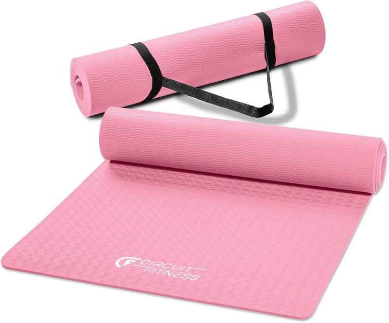 Marcy Circuit Fitness by Non-Slip Multi-Purpose Exercise Yoga Mats with Carrying Strap Multi-Thickness, Multi-Color Options - Image 1